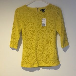 Yellow Lace F21 Top